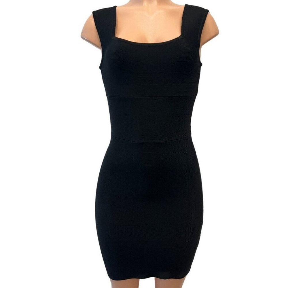 Alice + Olivia Black Bandage Bodycon Dress